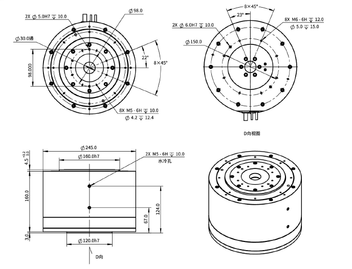 IDDR220-H165-MI內(nèi)轉子力矩電機