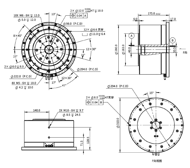 IDDR270-H175-A 內(nèi)轉(zhuǎn)子力矩電機